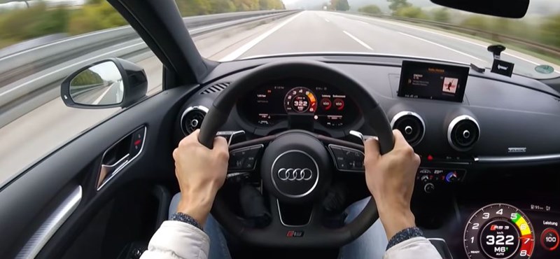 Utolérte a szuperexpresszt is 322 km/h-val ez az Audi RS3-as - videó