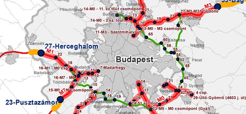 budapest útdíj térkép Autó: Hol válnak fizetőssé az autópályák? Íme a részletes térképek  budapest útdíj térkép