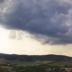 The birth of a thunderstorm is made on a video