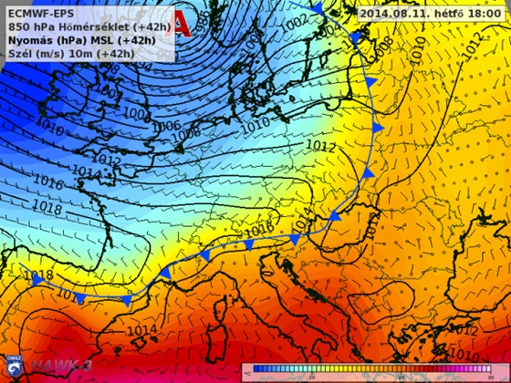 front térkép Időjárás: Hullámzó front kúszik ma Magyarország fölé – térkép | hvg.hu